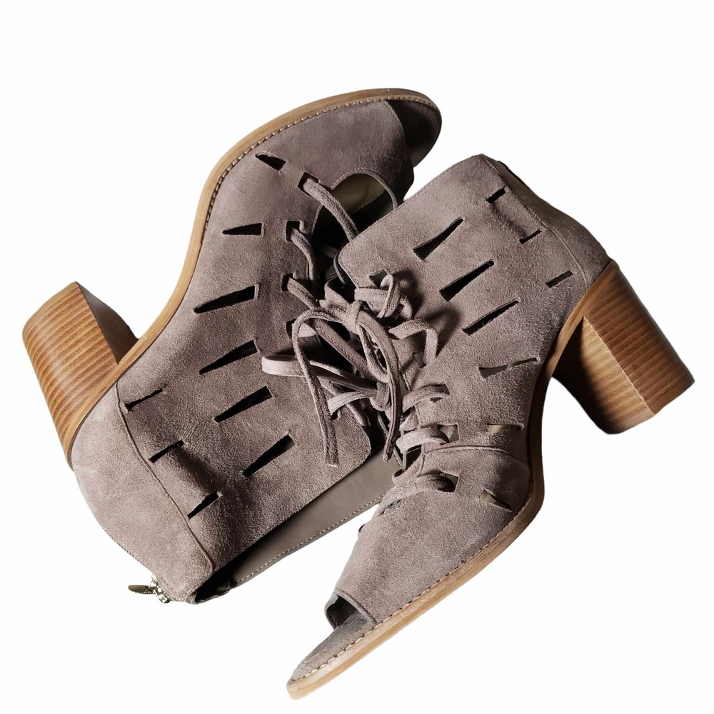 Vince Camuto 11M Tressa Suede Leather Gladiator Lace Up 3" Block Heel Sandals